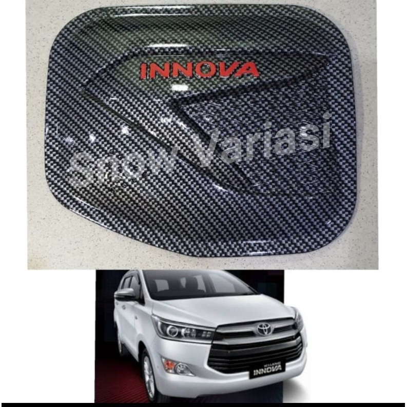 Tank cover carbon tulisan merah Innova reborn 2016