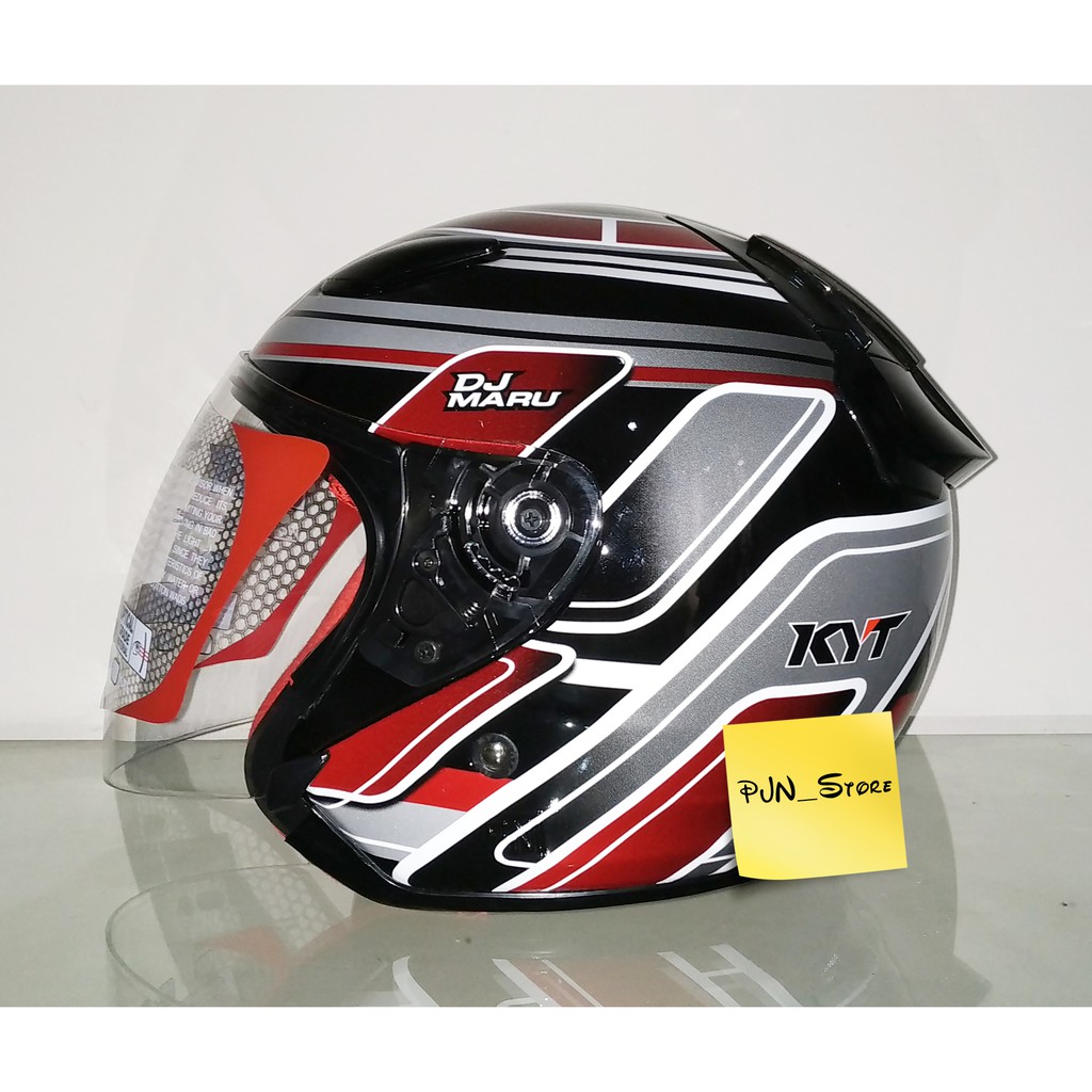 HELM KYT DJ MARU ORIGINAL MOTIF SERI #12 MERAH-HITAM