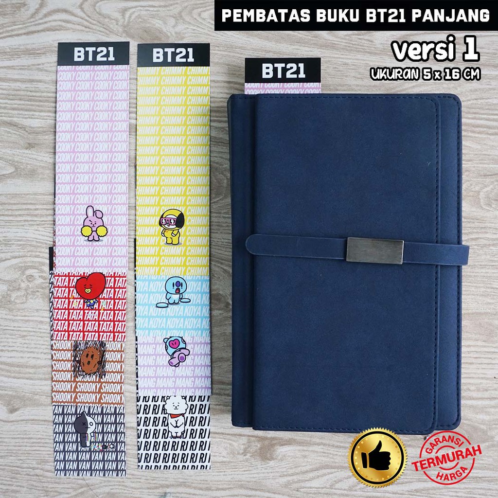 

PEMBATAS BUKU BT21 PANJANG 5x16 CM (VERSI 1) / BOOKMARK BT21 / MERCHANDISE KPOP BTS