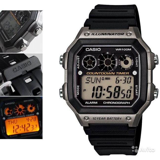 Casio Original AE-1300WH-8A  / AE1300WH-8A Jam Tangan Pria - Digital - Karet - Abu / Grey