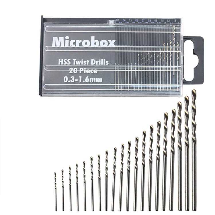 Mata Bor Drill HSS Twist Drill Bit 0.3-1.6mm 20 PCS QST-H20