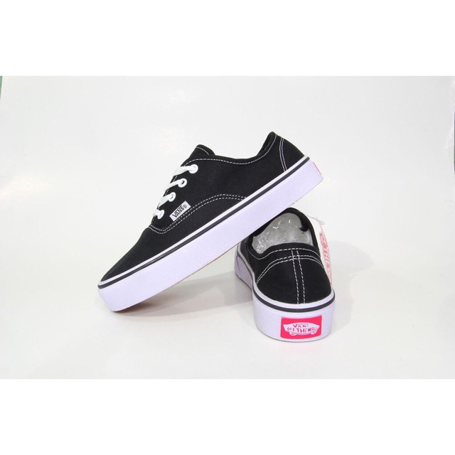 [ READY ] SEPATU VAN'S AUTHENTIC LIST HITAM ( NEW ) BLACK / WHITE