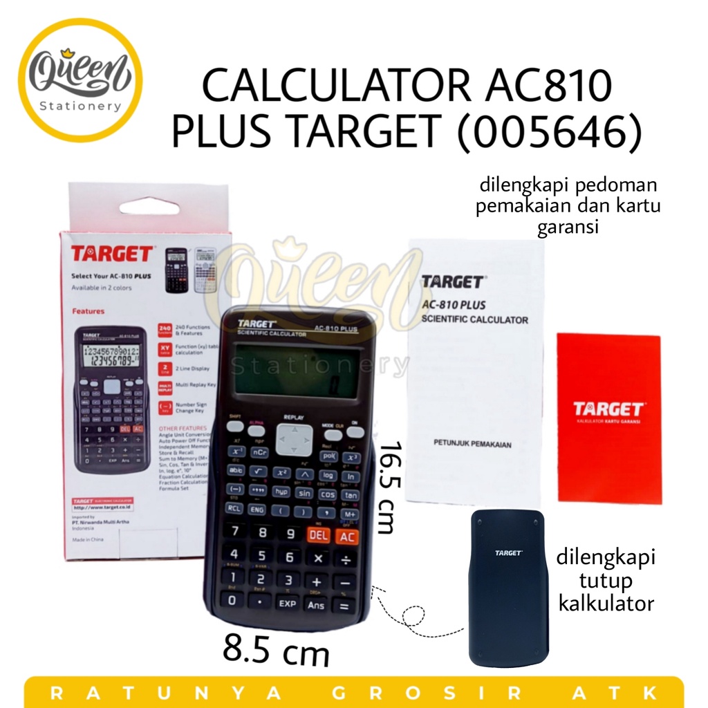 

1 PCS CALCULATOR AC810 PLUS TARGET / KALKULATOR ILMIAH / ALAT HITUNG / SCIENTIFIC CALCULATOR (005646)