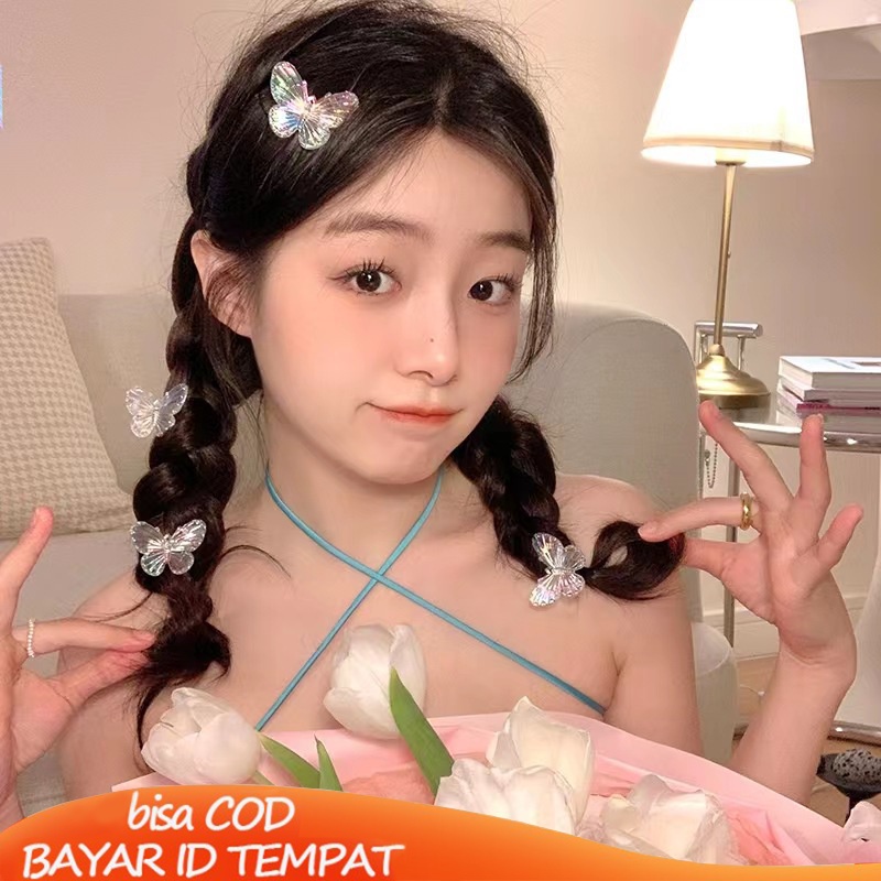 COD Kupu-kupu Jepit Rambut Wanita Warna-warni Klip Sisi Manis Girl Clip Aksesoris Simple Murah Fashion