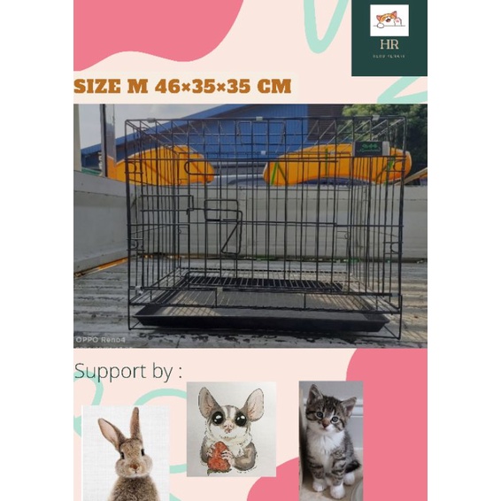 KANDANG KUCING KELINCI AYAM BESI LIPAT MURAH SIZE M 46X32x39 CM.