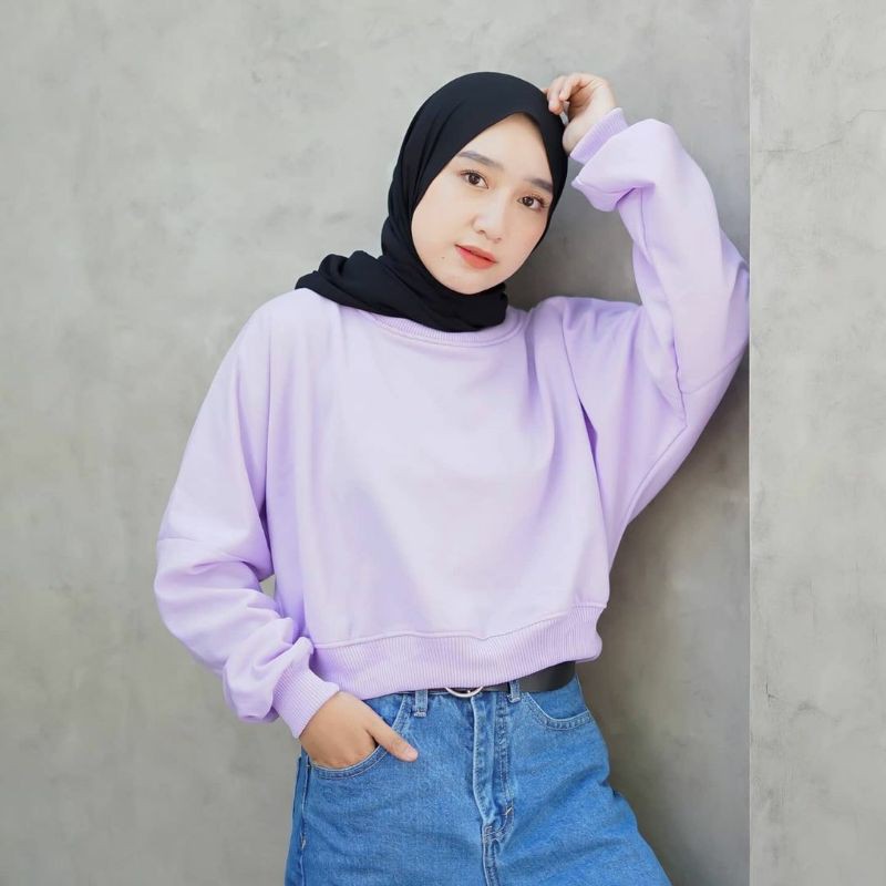 Sweater crop / basic crop / lenka crop / sweater cewek / sweater
