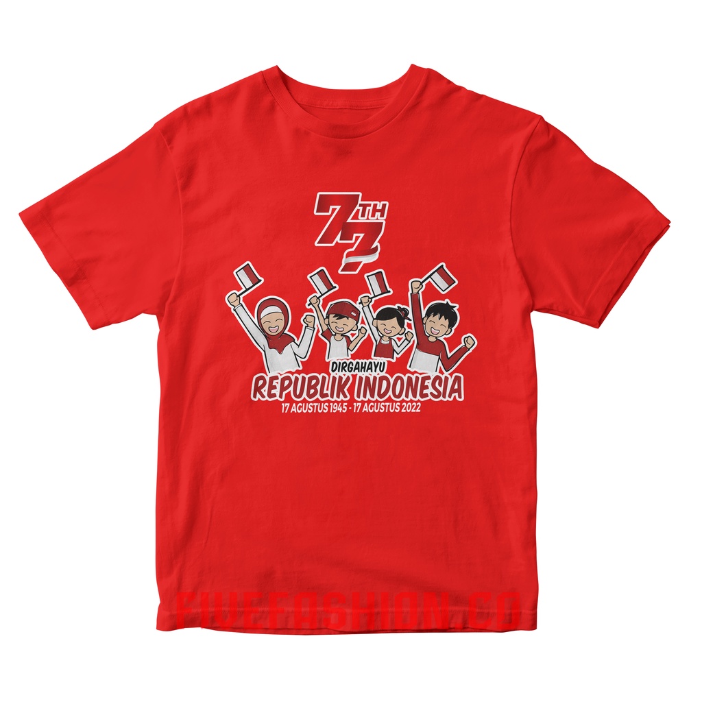 kaos anak 17 agustus HUT RI ke 77 tahun