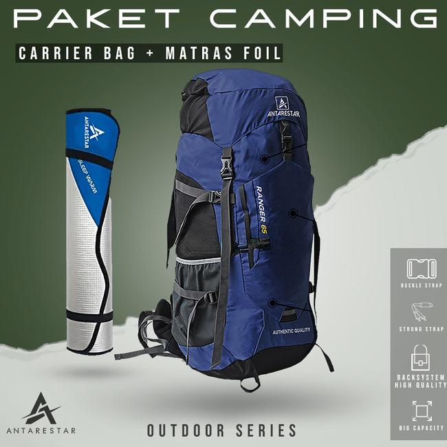 Paket Camping Matras Foil Sleep Warm Dengan Tas Ransel Keril Antaresta