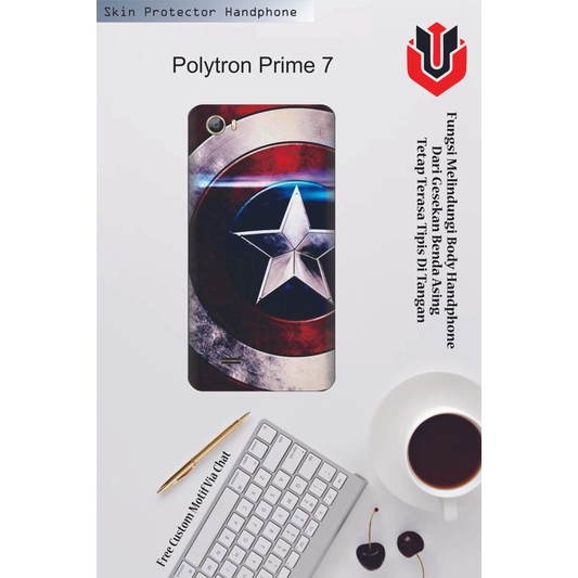 Isi 2pcs Garskin Hp Polytron Prime 7 Motif ete - Free Custom Motif via Chat