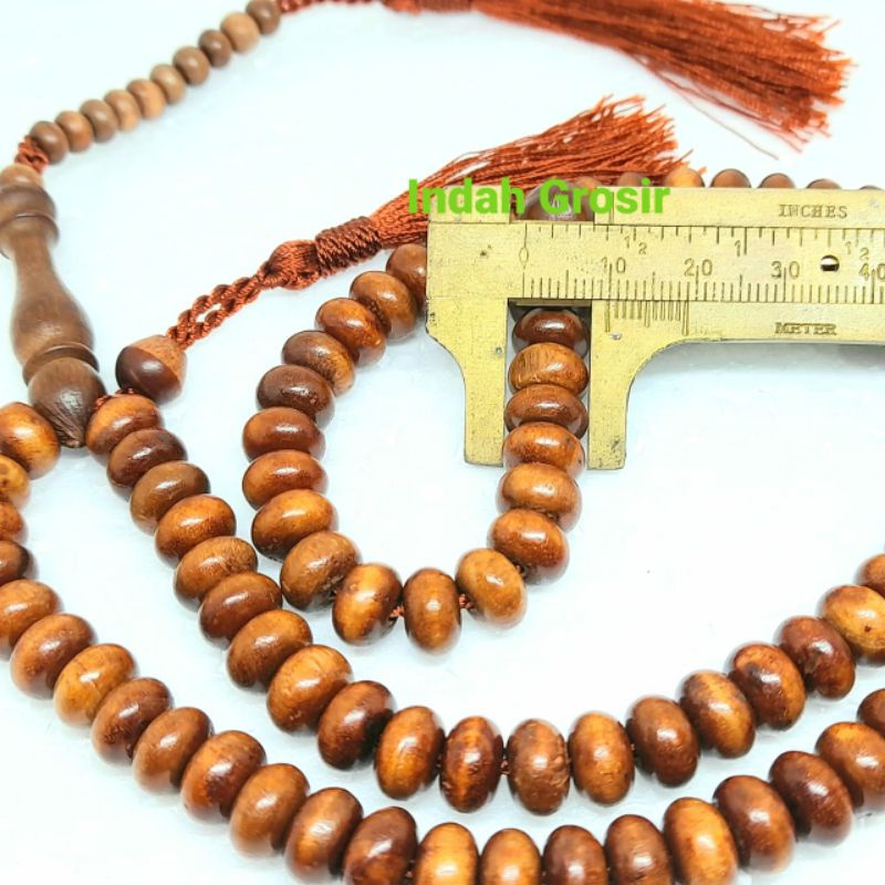 TASBIH KAYU STIGI GEPENG 10MM 99BUTIR ORIGINAL