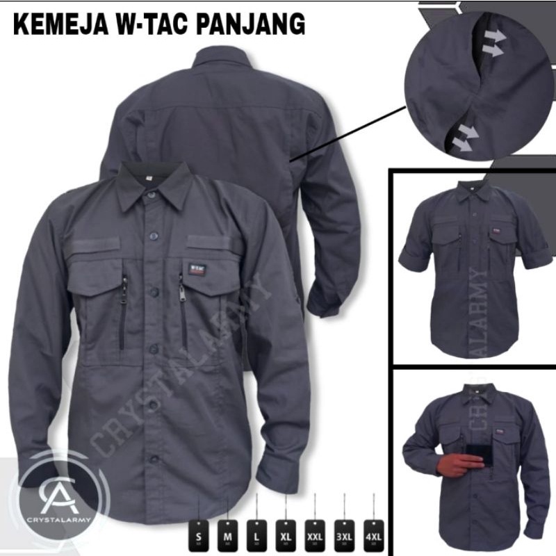 kemeja Tactical W-TAC tangan Panjang/Baju Tactical/kemeja Lapangan PDL