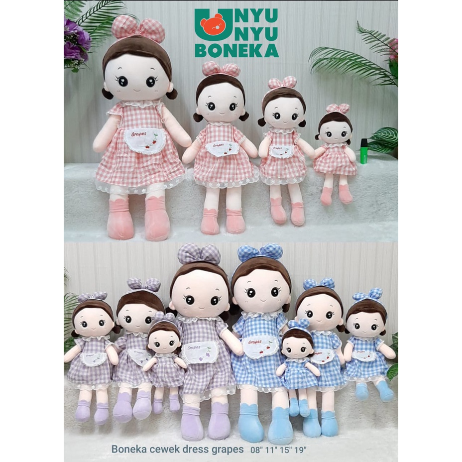 Boneka Cewek dress Grapes 20cm/28cm/38cm/48cm/mainananak/karakter/lucu