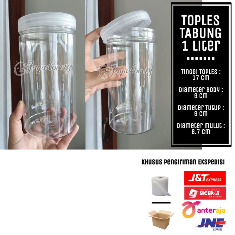 toples 1liter 64gr - KHUSUS JNE JNT SICEPAT DLL - diameter tutup toples 8.7cm 9cm 9.5cm TOPLES TABUN