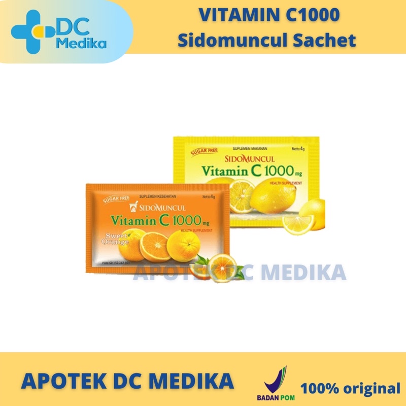 Vitamin C 1000 sidomuncul isi 6/ Vitamin c 1000mg / Vitamin daya tahan tubuh vitamin sachet