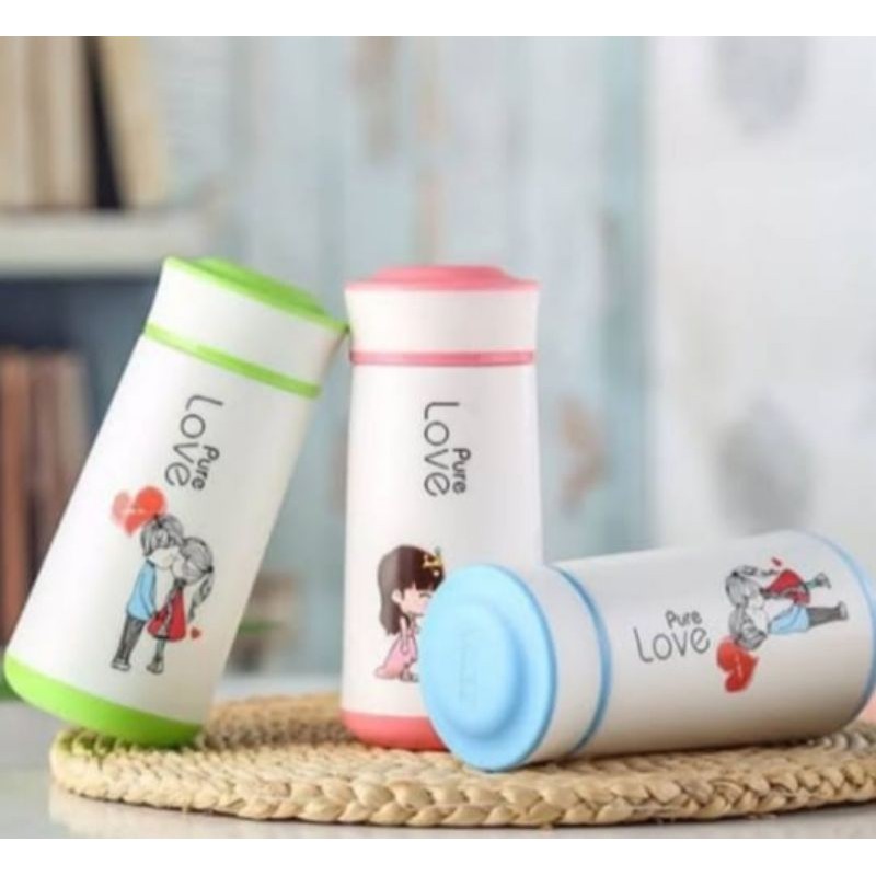 Botol minim kaca love/ botol kaca/termos love