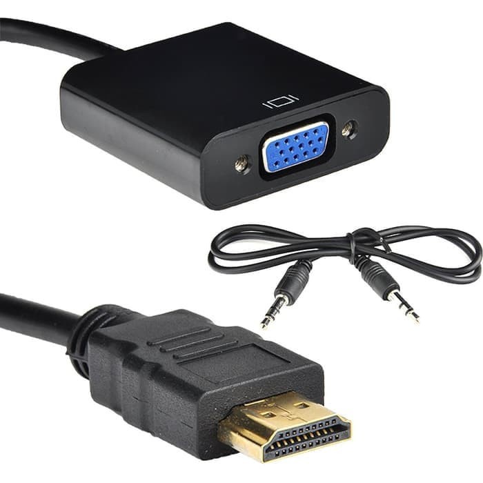 Hdtv to vga audio 3.5mm converter NB 1080p FHD - Konverter Hdtv male to d-sub 15 pin female FHD