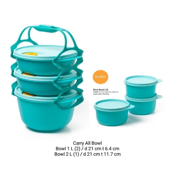 Tempat makan set rantang susun Tupperwar Tuperware Tuper waree carry all bowl