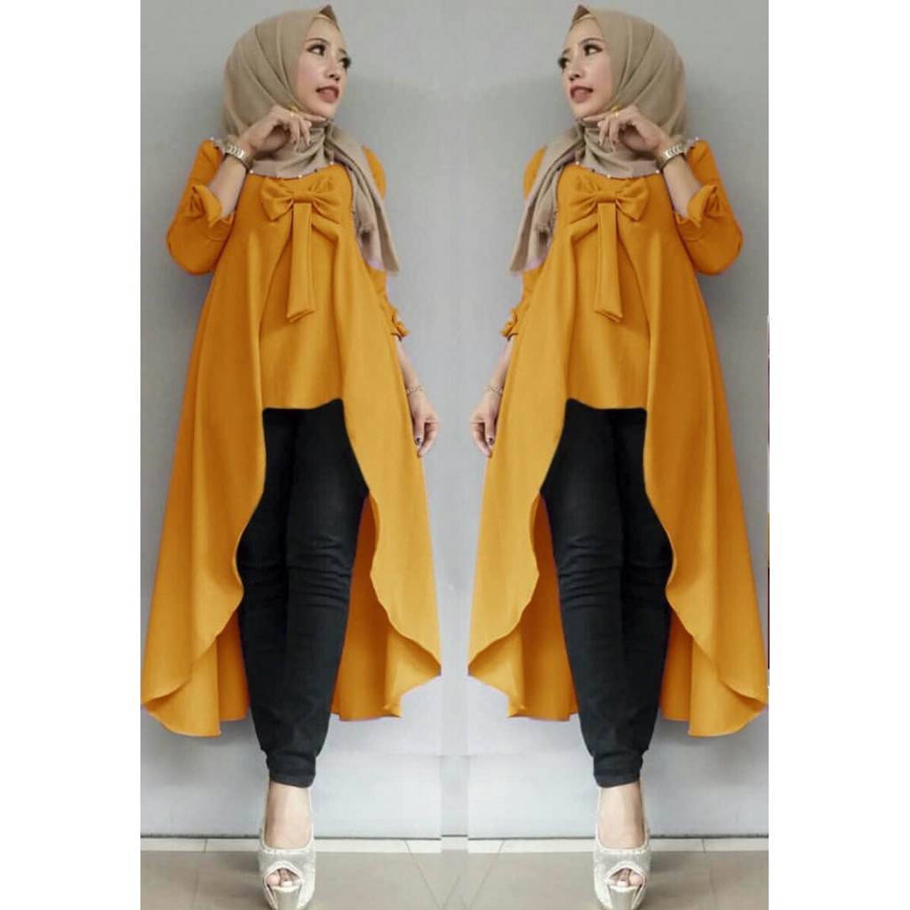 [Tunix viane polos RO] Tunik wanita crepe varian warna