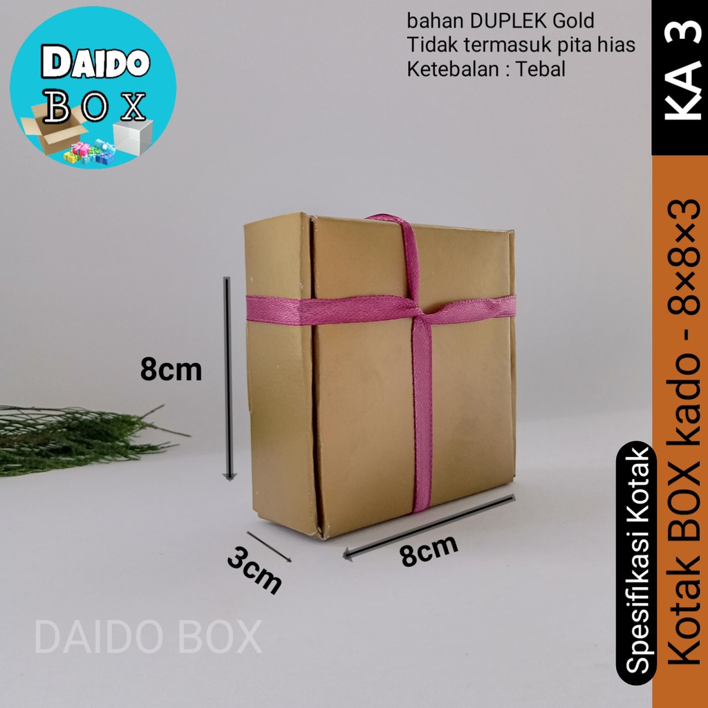 

ISI 36 BIJI Kotak Kado Murah Gold 8x8 Ka3 | Kardus Box Dus Souvenir Aksesoris