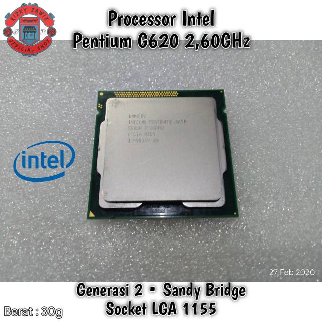 Jual Processor Intel Pentium G620 2,60 GHz Socket LGA 1155 • Prosesor ...