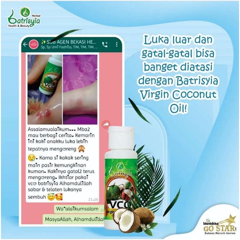 Batrisyia virgin coconut Oil / VCO / minyak kelapa murni/minyak VICO kapsul 60 ml 100 ml 250 ml/VCO/Virgin Coconut oil batrisyia herbal