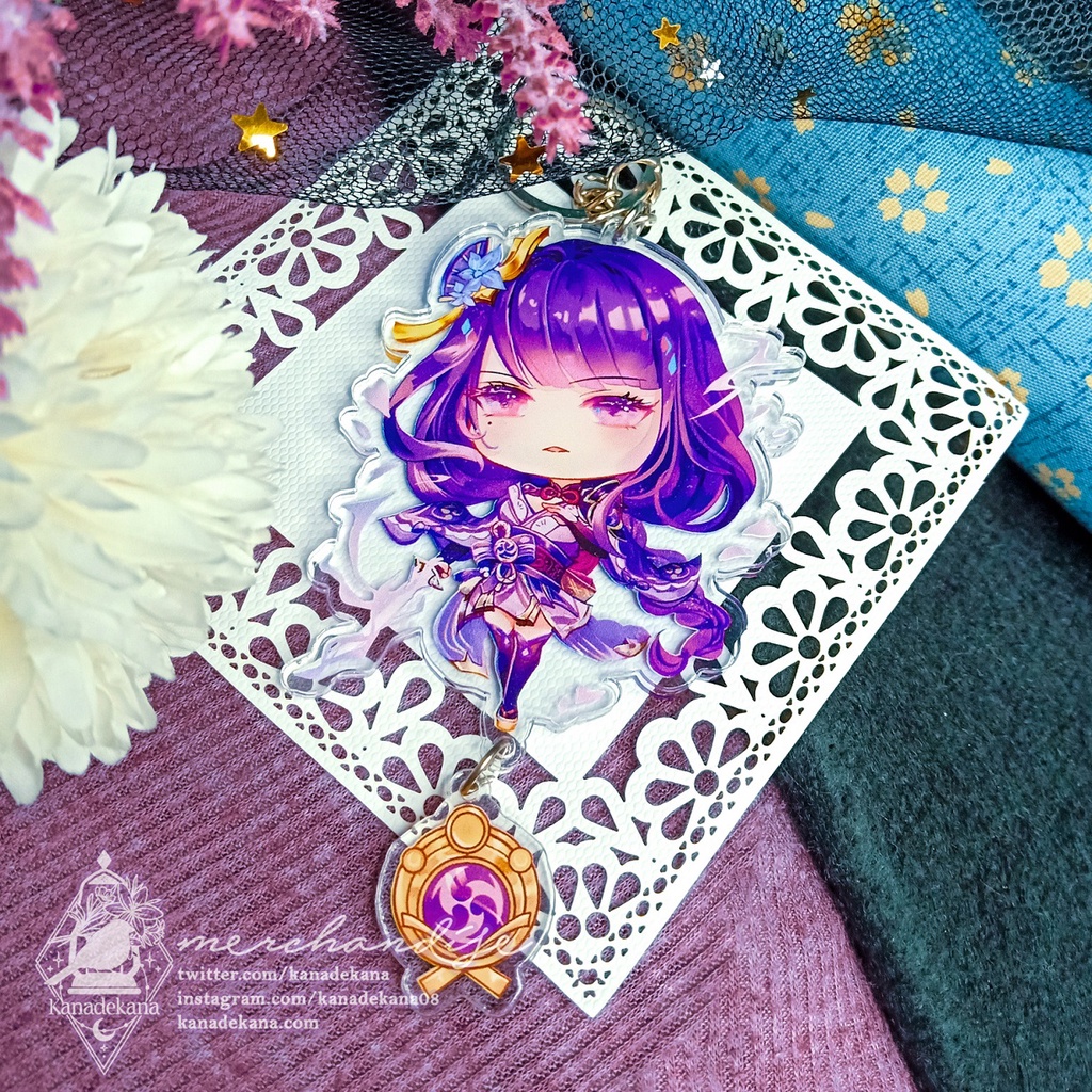 Genshin Impact Keychain & Sticker - Raiden Shogun