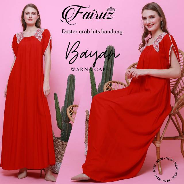 Daster Arab FAIRUZ BAYAN Long Dress Rayon Renda import