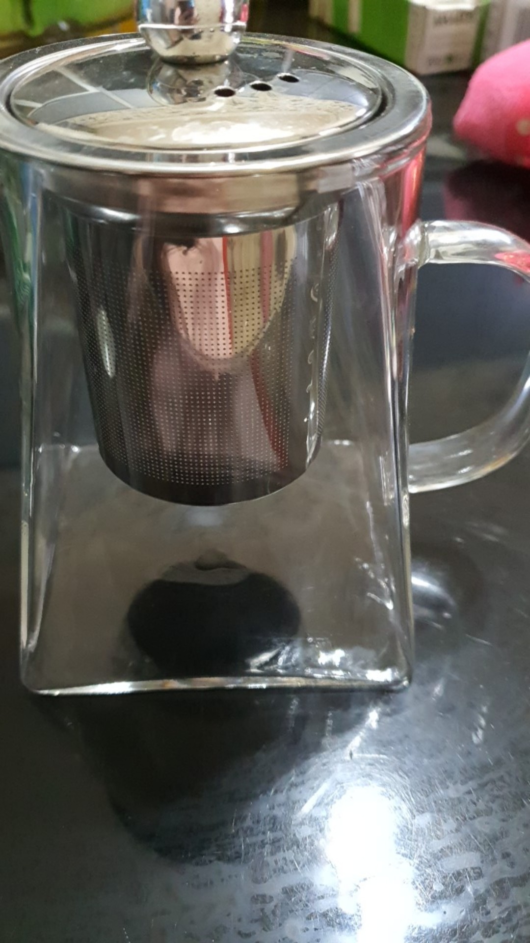 Teko Teh Kaca Kotak High Borosilicate / Teapot Square Heat Resistant / Tea Pot Infuser 550ml 750ml