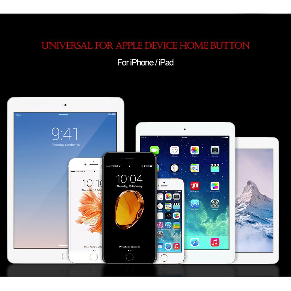Tombol Home Logam Sidik Jari Untuk iPhone 5S / SE / 6 / 6s plus / 7/7 plus / iPad Air / Pro / Mini S