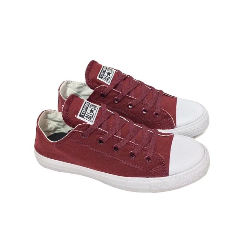 Sepatu sneaker sekolah ct2 maroon +box