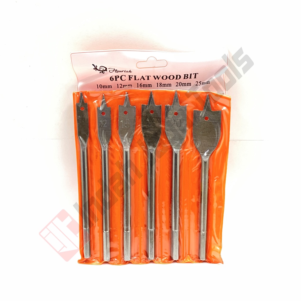 Mata Bor Kayu Kipas Set 6 Pcs RRC 10 12 16 18 20 25 mm