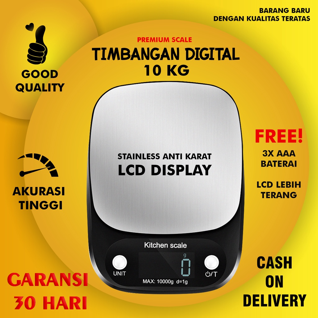 Timbangan Dapur Digital 10kg Premium Kitchen Scale High Quality