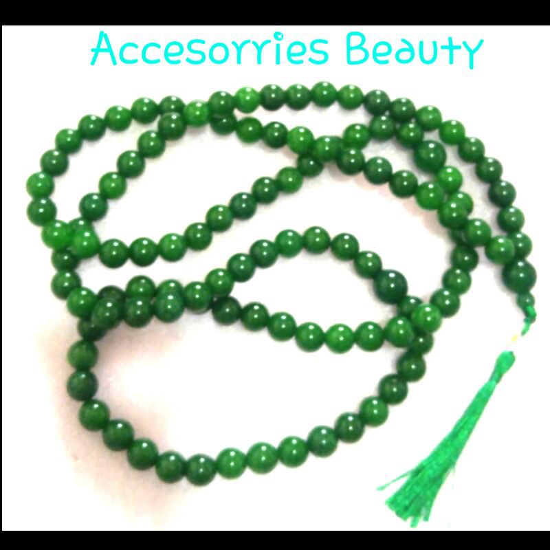 TASBIH GIOK CINA HIJAU 108 BUTIRAN 12 mm NATURAL ASLI BATU