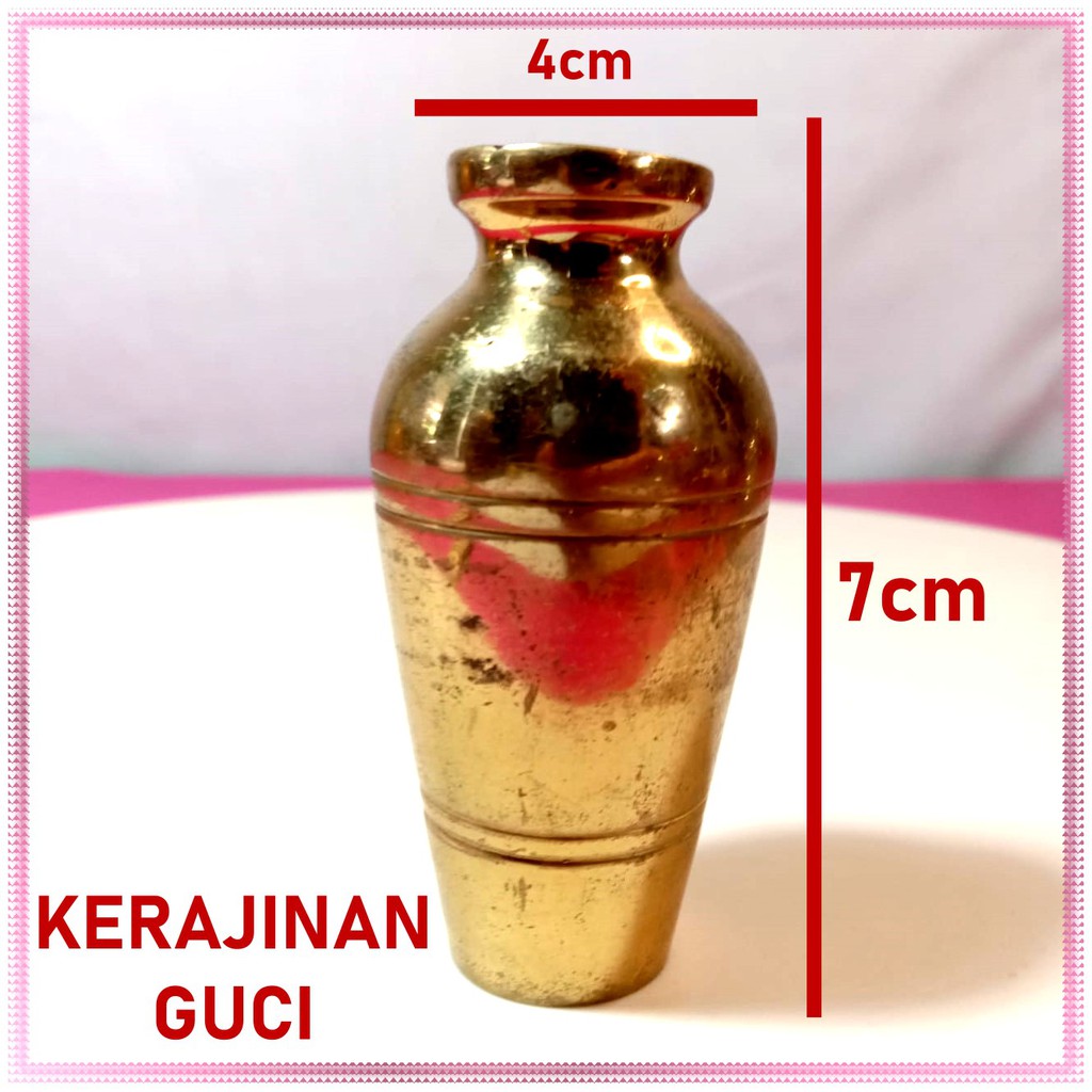 Kerajinan Tangan GUCI KUNINGAN Hiasan Dekorasi Pajangan Aksesoris Lemari Meja