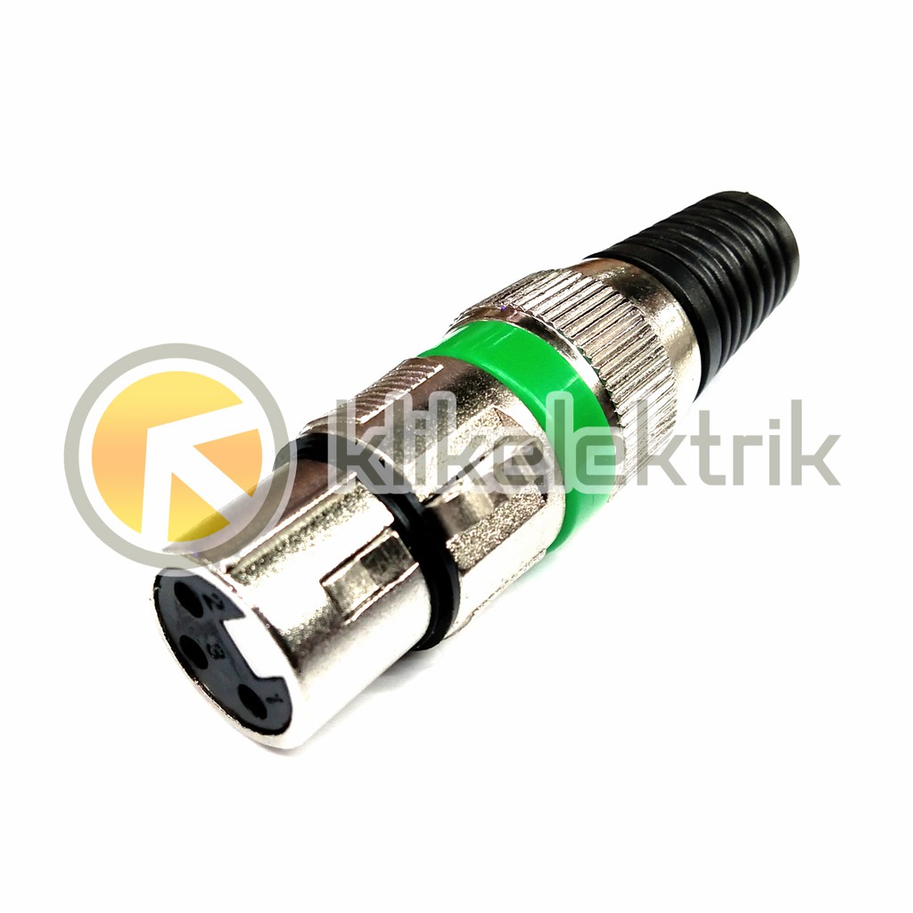 CONNECTOR XLR MALE / FEMALE LIS WARNA Socket Jack Canon Male untuk Microphone Gitar Listrik MIC