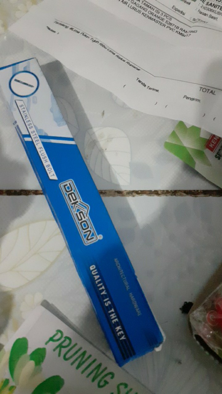 Flush Bolt Dekkson Dekson Fb 040 8 Inch 20 Cm Black Hitam Kunci Grendel Tanam Slot Pintu Kayu