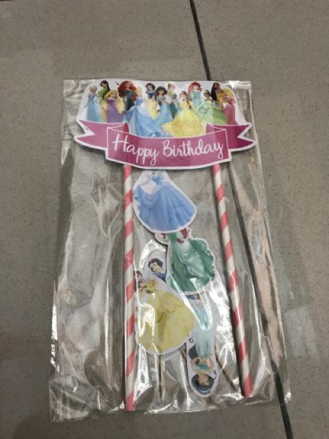 Hiasan Kue Cake Topper Birthday C1 Princesses Isi 7