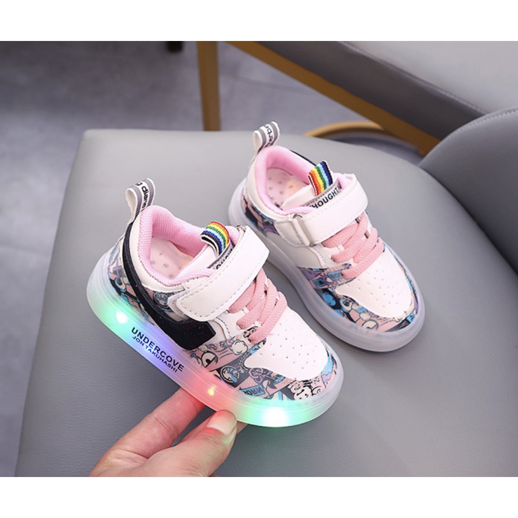 babyfit sepatu lampu led anak REAL JON AIR sneakers import gs-0602r