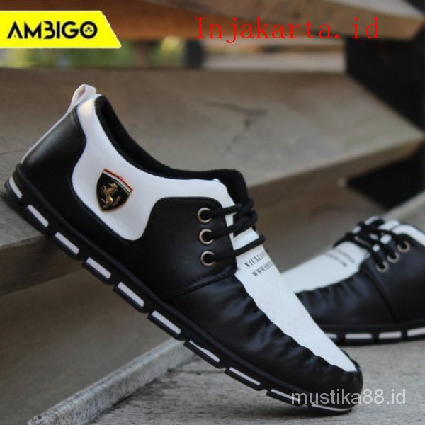Ambigo Sepatu Pantofel Prial Sepatu Pantofel FRR Kulit PU Model Terbaru SEPATU IMPORT SLIP ON PRIA K