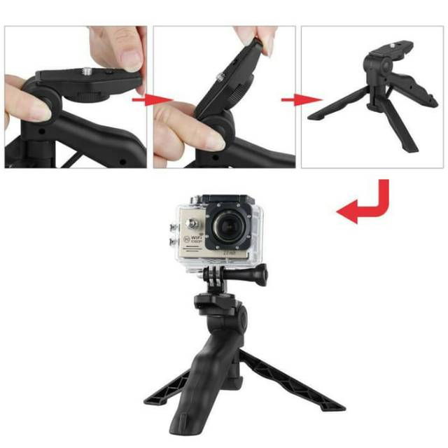 2 in 1 Portable Mini Folding Hand Monopod Stand Tripod DSLR Camera