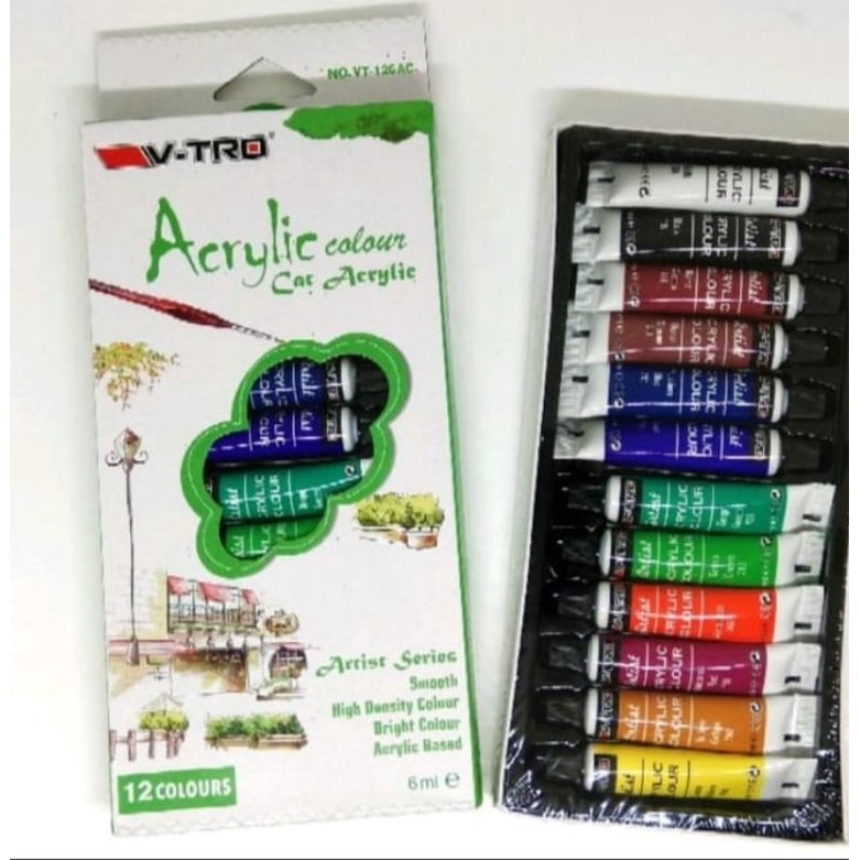 

Cat acriylic 12 warna vtro