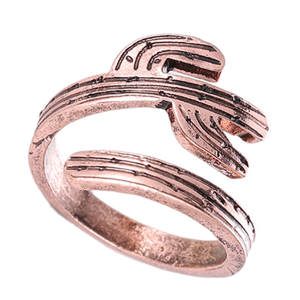 Hu Hu Hu Hu Hu Alat Bantu Pasang Kacamata♡ Cincin Wanita Model Terbuka Desain Kaktus Gaya Vintage Untuk Pesta