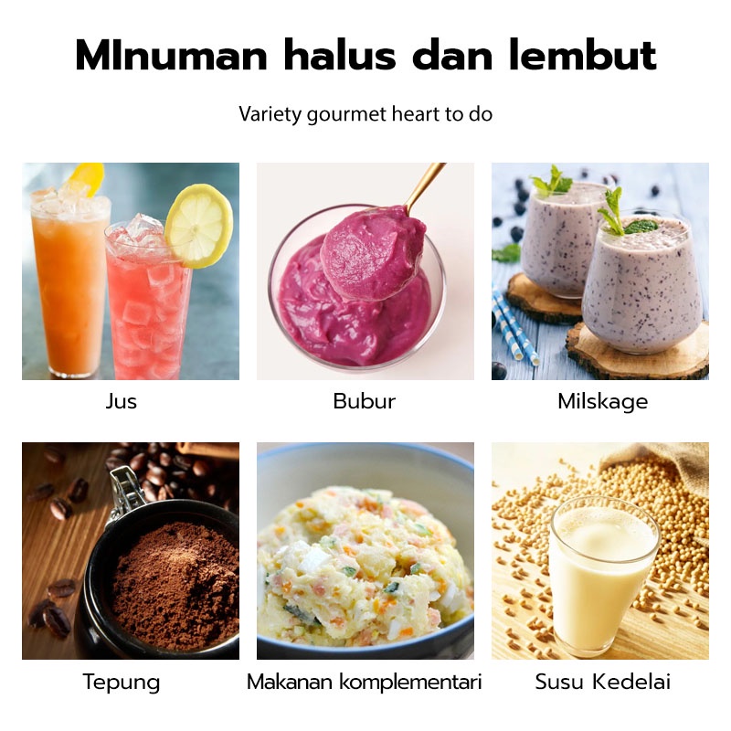 Blender HRPBJ01 PREMIUM KACA  KAPASITAS tinggi 1.5L 300watt（Bisa menghancurkan es batu）