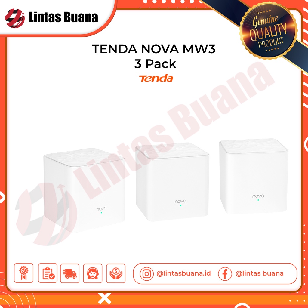 Tenda Nova MW3  3-Pack  AC1200 Whole Home Mesh WiFi System