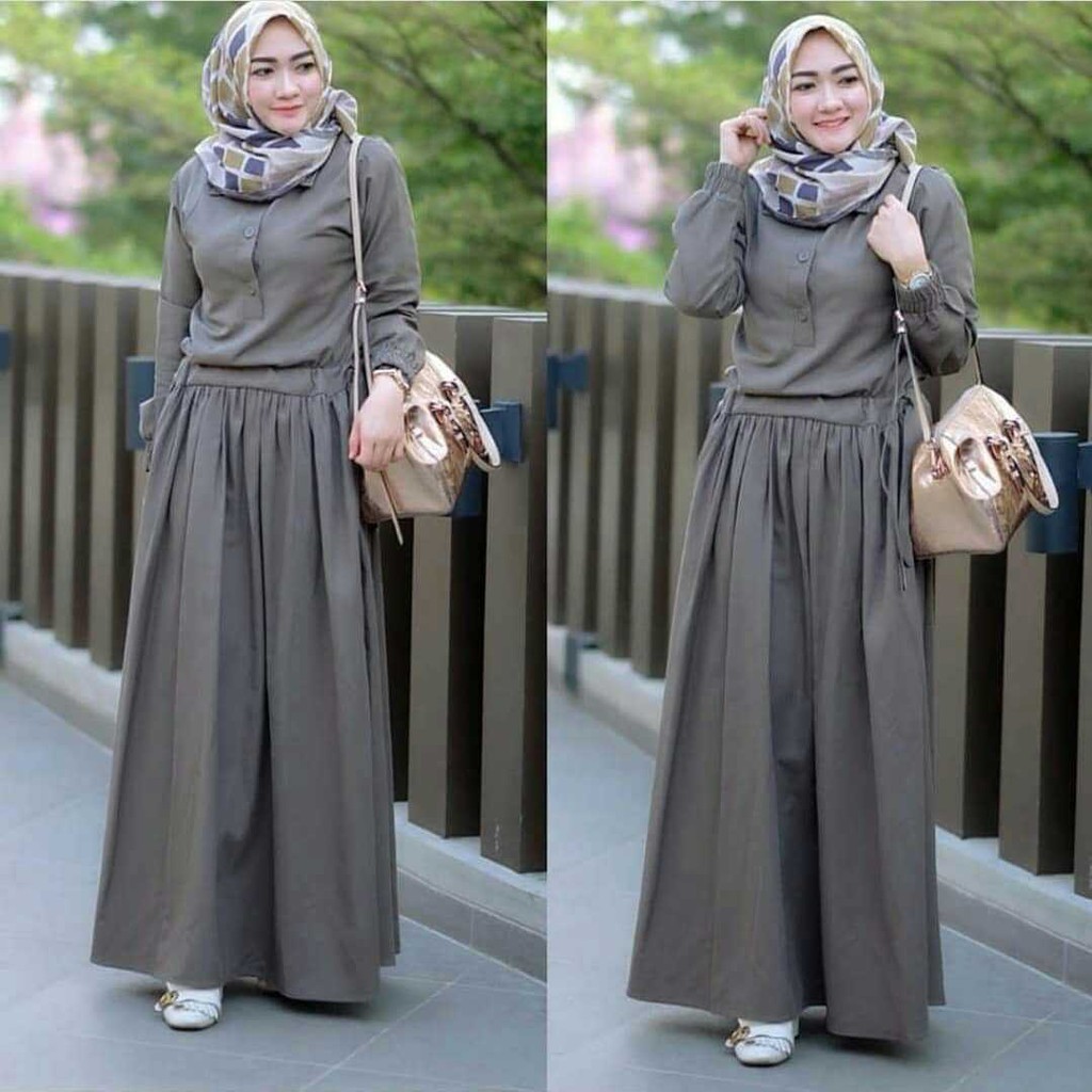 DN SADIRA DRESS Baju Gamis Terbaru 2020 Gamis Wanita Muslim Wanita Elegant Trendy Gamis Simple