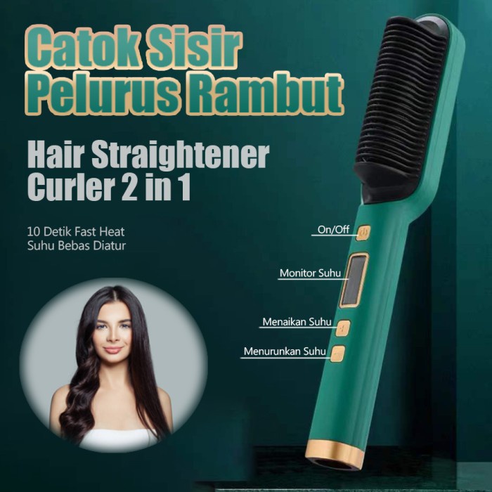 Catok Sisir Pelurus Rambut Fast Straightener Curler melindungi Hair / Catok Sisir / Catok Sisir Pelurus Rambut / Catok Sisir Pelurus Rambut 2in1 / New Sisir Pelurus Rambut Sisir Pelurus / Catok Sisir Pelurus Rambut Murah / Sisir Catokan Pelurus Rambut