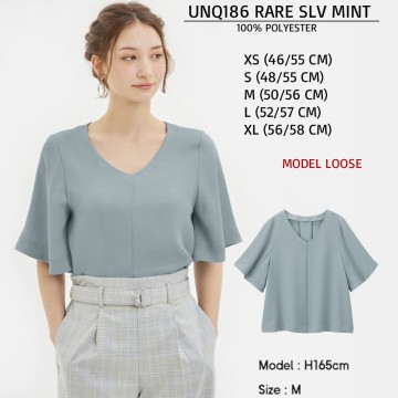 Blouse Wanita Casual Japan Chiffon Polos (UNQ186 RARE SLV)-4