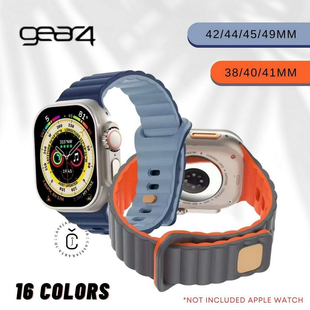 ( TANPA JAM ) &quot; GEAR4&quot;  TALI STRAP IWATCH G4 - SERIES ULTRA 8 7 SE 6 5 4 3 2 1 | SIZE 38mm 40mm 41mm 42mm 44mm 45mm 49mm | Tali strap two tone sport band apple watch iwatch smartwatch iwo