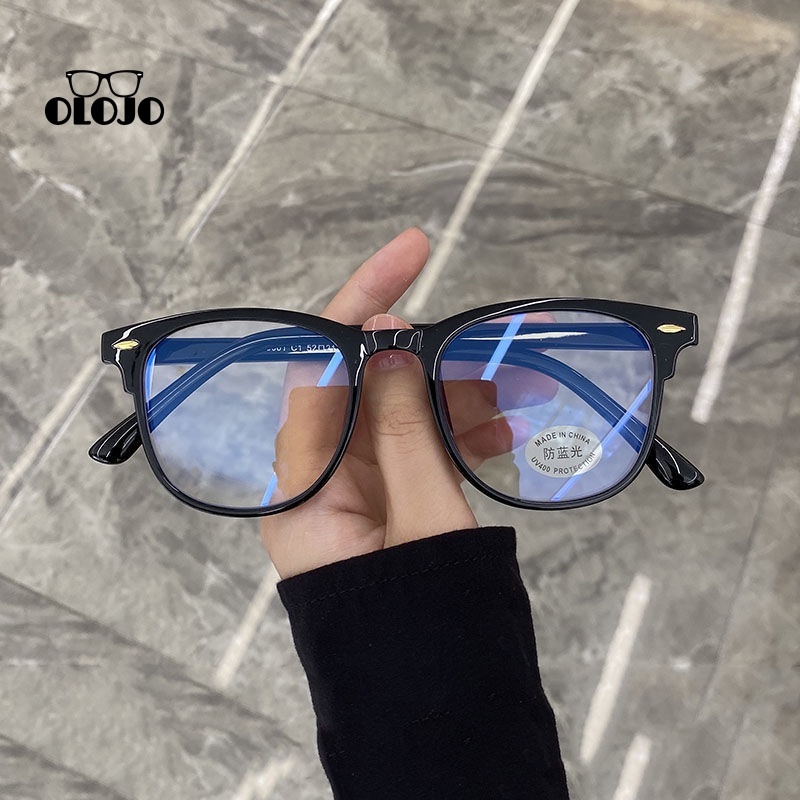 【COD】Kacamata Anti Radiasi Kacamata Anti blue Korea Wanita Untuk Pria Dan Wanita Fashion Gaya retro flat Eyeglasses