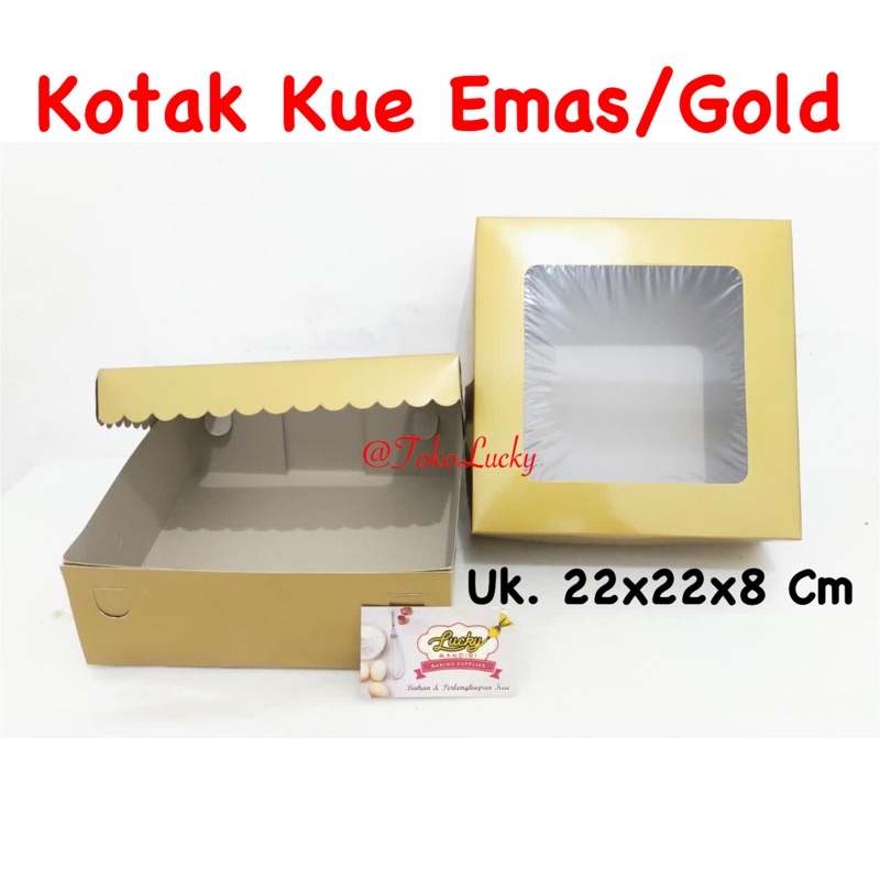 

Kotak Kue Emas / Gold Ukuran 22x22x8Cm / Box Kue Gold Ukuran 22x22x8Cm